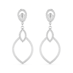 Brinco Prateado Luxo Gota de Gala